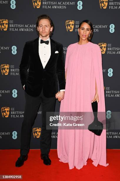 Tom Hiddleston and Zawe Ashton attend the EE British Academy Film Awards 2022 dinner at The Grosvenor House Hotel on March 13, 2022 in London,...