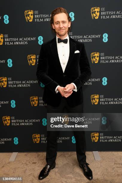 Tom Hiddleston attends the EE British Academy Film Awards 2022 dinner at The Grosvenor House Hotel on March 13, 2022 in London, England.