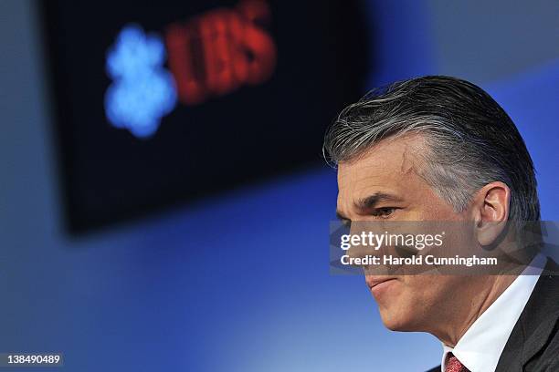 Sergio Ermotti, UBS Chief Executive Officer, looks on during a news conference on February 7, 2012 in Zurich, Switzerland. In the wake of the 2...