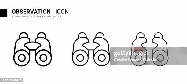 observation line icon design, editable stroke, pixel perfect, stock illustration - military computer stock illustrations