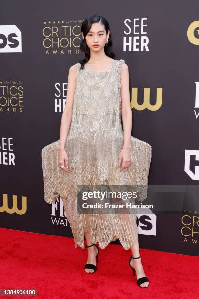 HoYeon Jung attends the 27th Annual Critics Choice Awards at Fairmont Century Plaza on March 13, 2022 in Los Angeles, California.