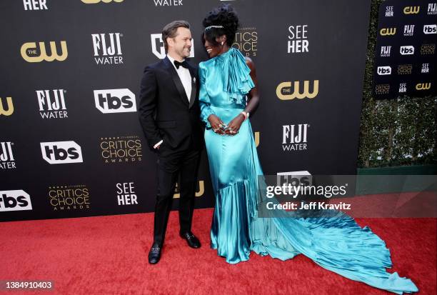 Joshua Jackson and Jodie Turner-Smith attend the 27th Annual Critics Choice Awards at Fairmont Century Plaza on March 13, 2022 in Los Angeles,...