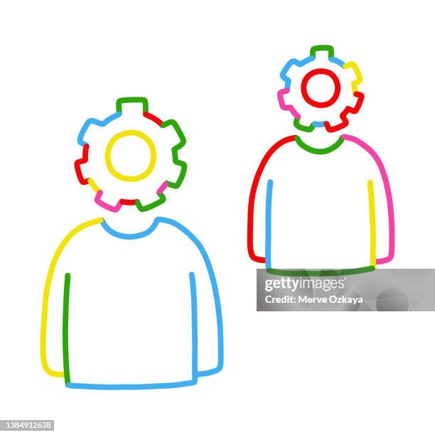 hand drawn management icon - startup founder stock illustrations