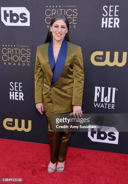 Mayim Bialik attends the 27th Annual Critics Choice Awards at Fairmont Century Plaza on March 13, 2022 in Los Angeles, California.