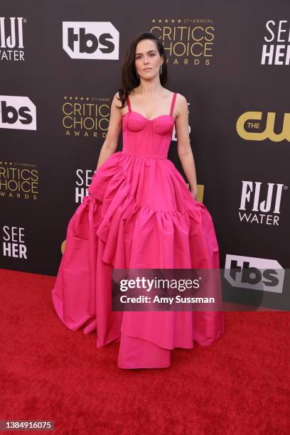 Zoey Deutch attends the 27th Annual Critics Choice Awards at Fairmont Century Plaza on March 13, 2022 in Los Angeles, California.