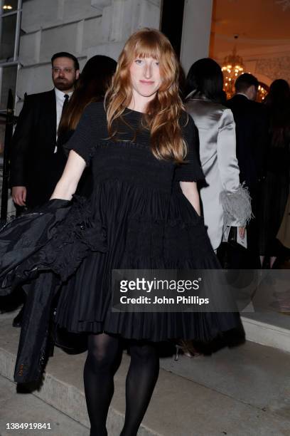Molly Goddard attends British Vogue And Tiffany & Co. Celebrate Fashion And Film at Annabel's on March 13, 2022 in London, England.