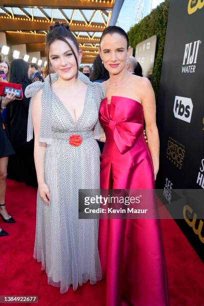 Chiara Aurelia and Juliette Lewis attend the 27th Annual Critics Choice Awards at Fairmont Century Plaza on March 13, 2022 in Los Angeles, California.