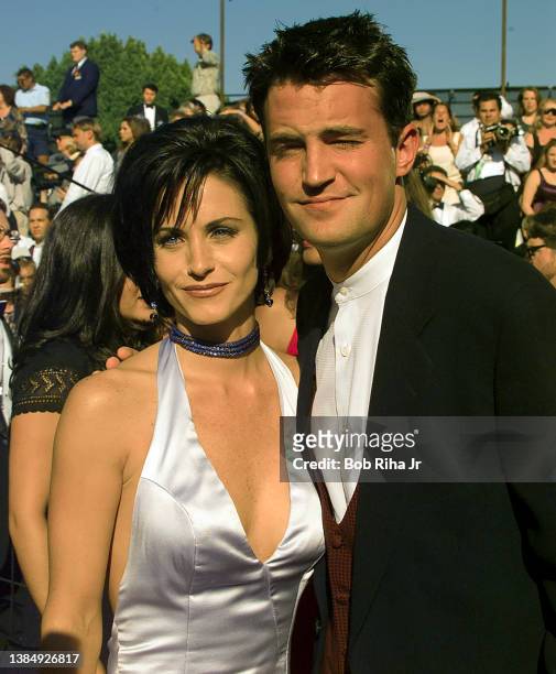 Courtney Cox and Matthew Perry arrive at the 47th Primetime Emmy Awards Show, September 10 in Pasadena, California.