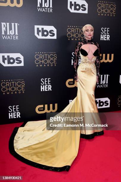Lady Gaga attends the 27th Annual Critics Choice Awards at The Savoy on March 13, 2022 in London, United Kingdom.