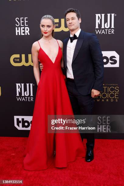 Kathryn Newton and Kyle Allen attend the 27th Annual Critics Choice Awards at Fairmont Century Plaza on March 13, 2022 in Los Angeles, California.