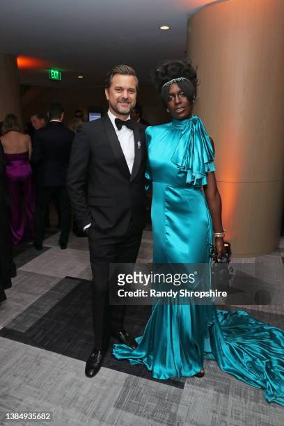 Joshua Jackson and Jodie Turner-Smith attend the 27th Annual Critics Choice Awards at Fairmont Century Plaza on March 13, 2022 in Los Angeles,...