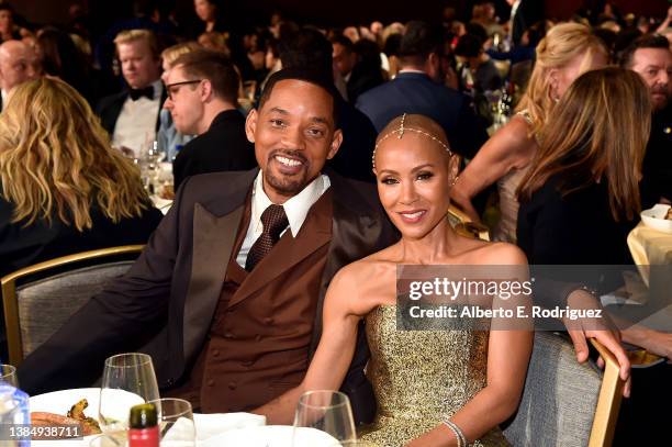 Will Smith and Jada Pinkett Smith attend the 27th Annual Critics Choice Awards at Fairmont Century Plaza on March 13, 2022 in Los Angeles, California.