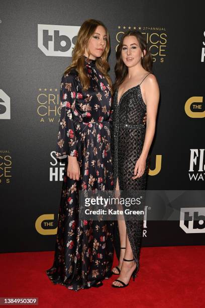 Este Haim and Alana Haim arrive at the 27th Annual Critics Choice Awards London event at The Savoy Hotel on March 13, 2022 in London, England.