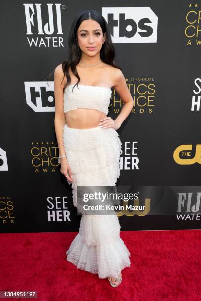 Josie Totah attends the 27th Annual Critics Choice Awards at Fairmont Century Plaza on March 13, 2022 in Los Angeles, California.