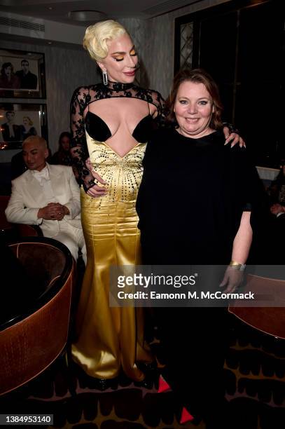 Lady Gaga and Joanna Scanlan attend the 27th Annual Critics Choice Awards at The Savoy on March 13, 2022 in London, United Kingdom.