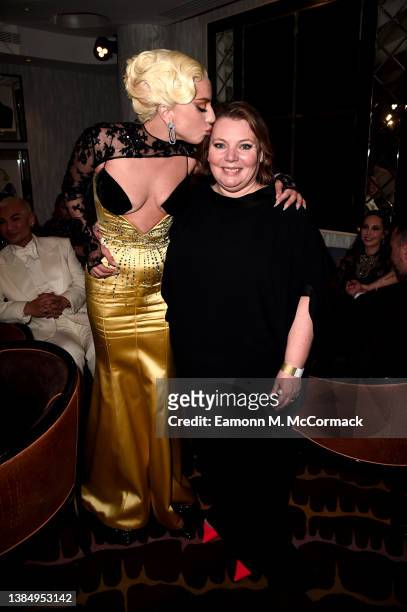 Lady Gaga and Joanna Scanlan attend the 27th Annual Critics Choice Awards at The Savoy on March 13, 2022 in London, United Kingdom.