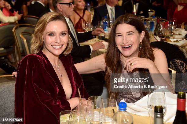 Elizabeth Olson and Kathryn Hahn attend the 27th Annual Critics Choice Awards at Fairmont Century Plaza on March 13, 2022 in Los Angeles, California.