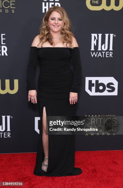 Annie Mumolo poses in the press room during the 27th Annual Critics Choice Awards at Fairmont Century Plaza on March 13, 2022 in Los Angeles,...