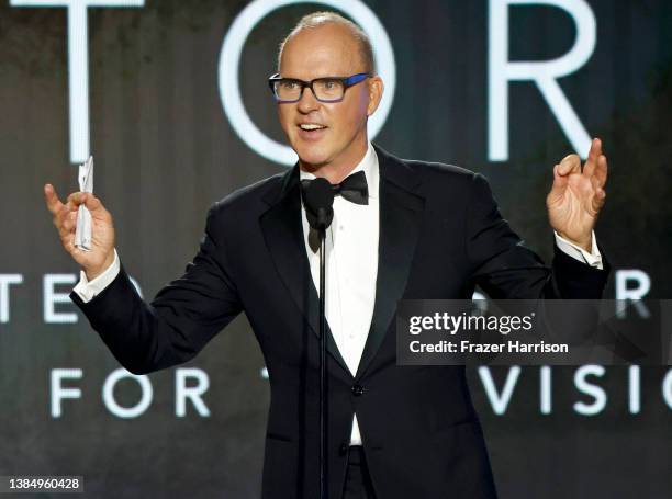 Michael Keaton accepts the Best Actor in a Limited Series or Movie Made for Television award for ‘Dopesick’ onstage during the 27th Annual Critics...