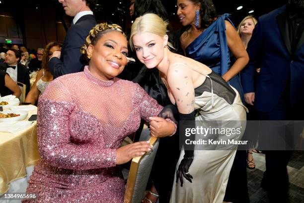 Aunjanue Ellis and Sarah Jones attend the 27th Annual Critics Choice Awards at Fairmont Century Plaza on March 13, 2022 in Los Angeles, California.