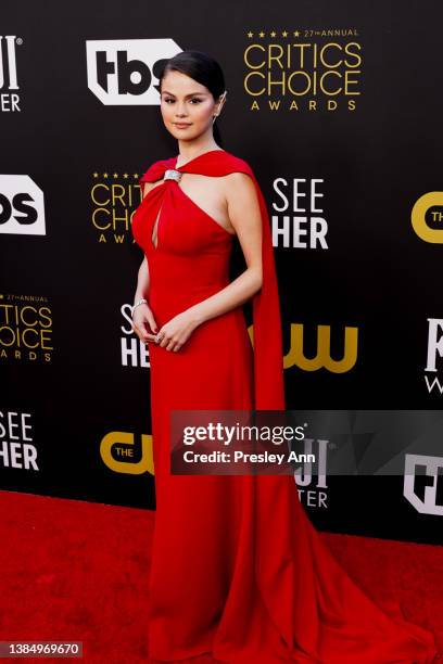Selena Gomez attends the 2022 Critics' Choice Awards at Fairmont Century Plaza on March 13, 2022 in Los Angeles, California.