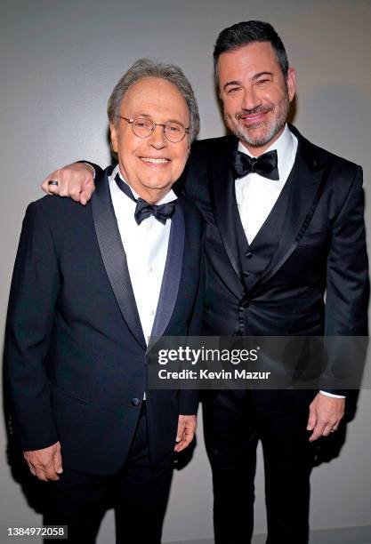 Billy Crystal and Jimmy Kimmel attend the 27th Annual Critics Choice Awards at Fairmont Century Plaza on March 13, 2022 in Los Angeles, California.