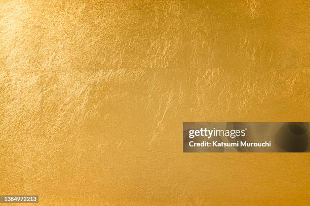 gold leaf texture background - gold leaf stock pictures, royalty-free photos & images