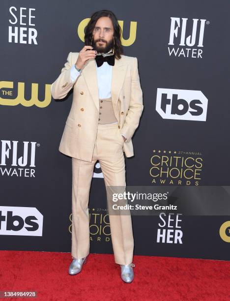 Jared Leto arrives at the 27th Annual Critics Choice Awards at Fairmont Century Plaza on March 13, 2022 in Los Angeles, California.