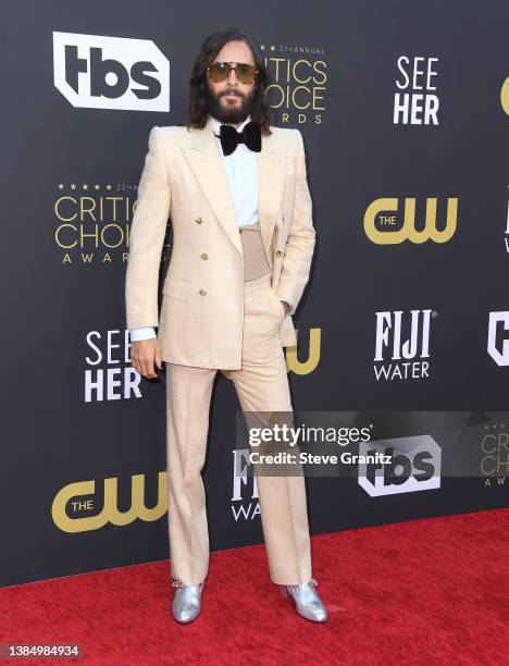 Jared Leto arrives at the 27th Annual Critics Choice Awards at Fairmont Century Plaza on March 13, 2022 in Los Angeles, California.