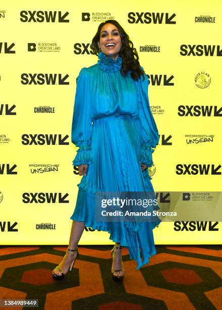 Rosario Dawson attends the "Split At The Root" Premiere during the 2022 SXSW Conference and Festivals at Alamo Drafthouse Cinema South Lamar on March...