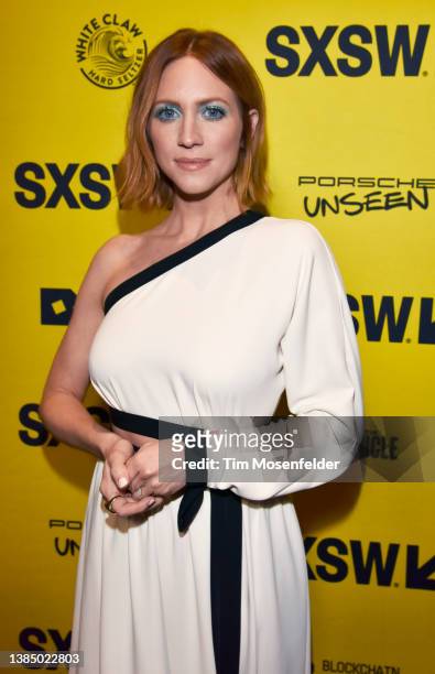 Brittany Snow attends the premiere of "X" during the 2022 SXSW Conference and Festival - Day 3 at the Stateside Theatre on March 13, 2022 in Austin,...