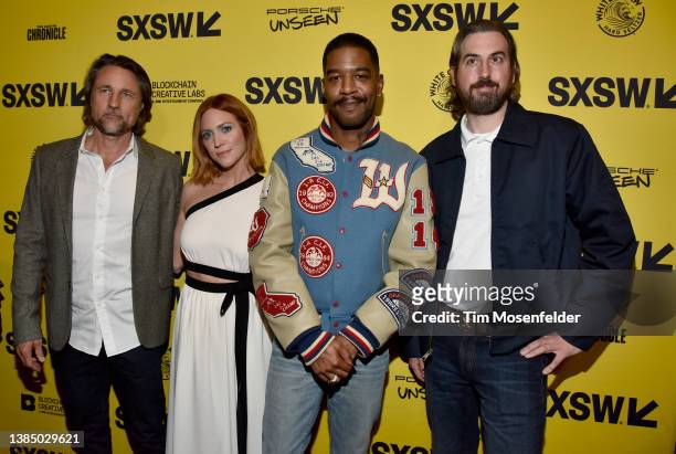 Martin Henderson, Brittany Snow, Scott Mescudi, and Harrison Kreiss attend the premiere of "X" during the 2022 SXSW Conference and Festival - Day 3...