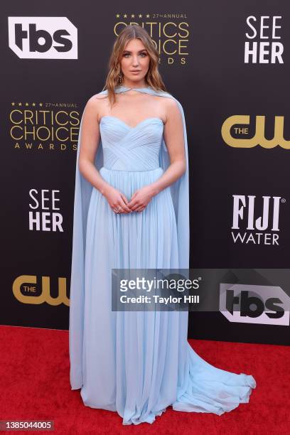 Sophie Nelisse attends the 27th Annual Critics Choice Awards at Fairmont Century Plaza on March 13, 2022 in Los Angeles, California.