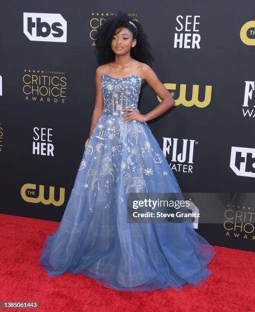 Mychal-Bella Bowman arrives at the 27th Annual Critics Choice Awards at Fairmont Century Plaza on March 13, 2022 in Los Angeles, California.