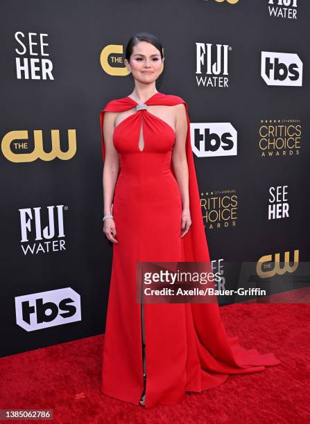 Selena Gomez attends the 27th Annual Critics Choice Awards at Fairmont Century Plaza on March 13, 2022 in Los Angeles, California.