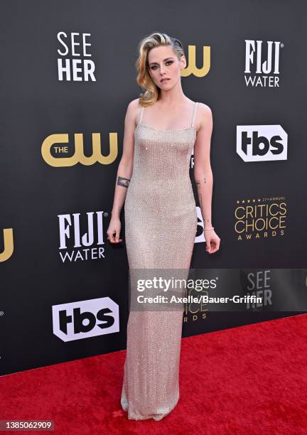 Kristen Stewart attends the 27th Annual Critics Choice Awards at Fairmont Century Plaza on March 13, 2022 in Los Angeles, California.