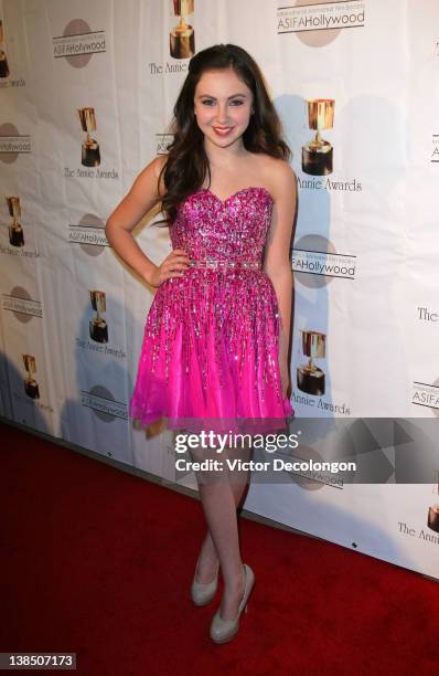 Actress Temara Melek arrives for the 39th Annual Annie Awards at Royce Hall, UCLA on February 4, 2012 in Westwood, California.