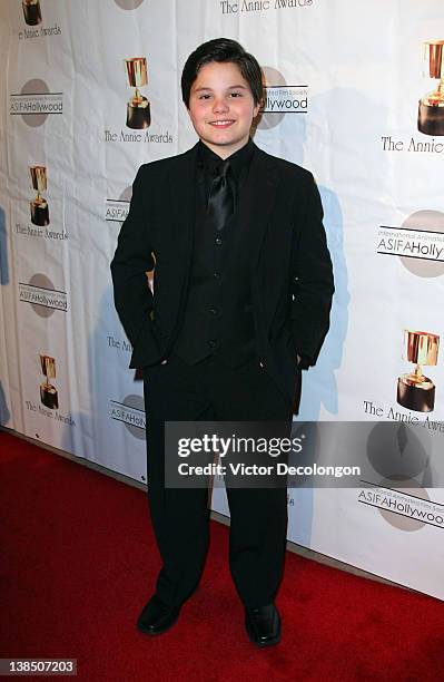 Actor Zach Callison arrives for the 39th Annual Annie Awards at Royce Hall, UCLA on February 4, 2012 in Westwood, California.