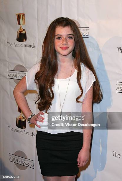 Actress Brielle Barbusca arrives for the 39th Annual Annie Awards at Royce Hall, UCLA on February 4, 2012 in Westwood, California.