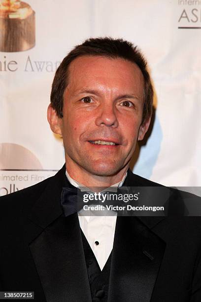 Effects Lead Dave Tidgwell arrives for the 39th Annual Annie Awards at Royce Hall, UCLA on February 4, 2012 in Westwood, California.