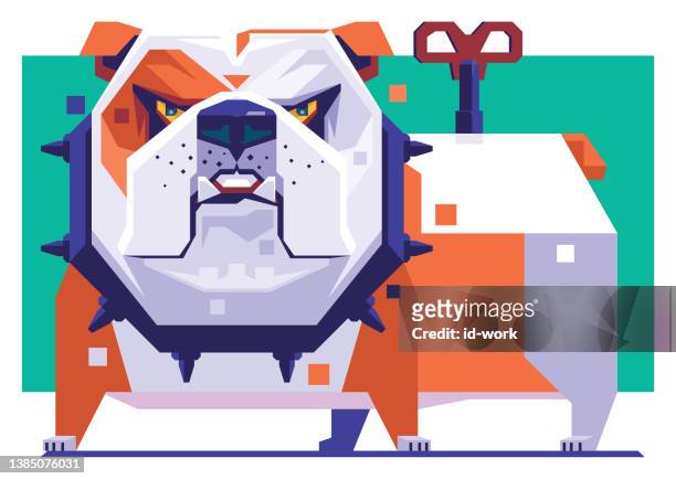 bulldog-charakter - bellen stock-grafiken, -clipart, -cartoons und -symbole