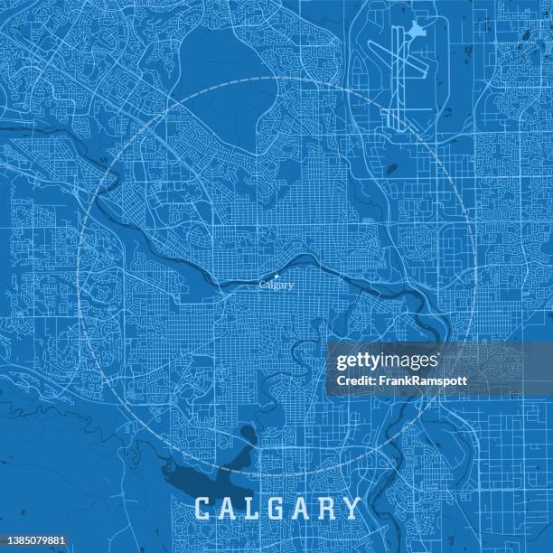 illustrations, cliparts, dessins animés et icônes de carte routière vectorielle de la ville de calgary alberta texte bleu - calgary