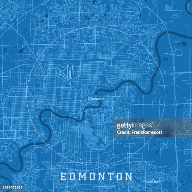 edmonton alberta city vector road map blue text - edmonton stock illustrations