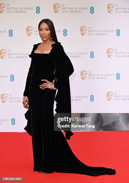 Naomi Campbell attends the EE British Academy Film Awards 2022 at Royal Albert Hall on March 13, 2022 in London, England.