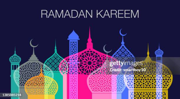 bildbanksillustrationer, clip art samt tecknat material och ikoner med ramadan kareem - moské