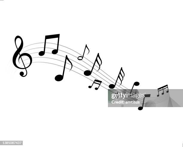 stockillustraties, clipart, cartoons en iconen met musical wave - muzieknoot