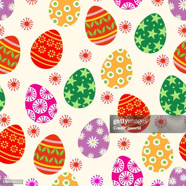 egg seamless pattern . - easter seamless pattern stock illustrations