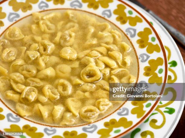 typical italian dish, high point of view - tortellini bildbanksfoton och bilder