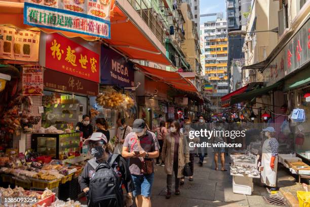 wan chai market in hong kong - wanchai bildbanksfoton och bilder