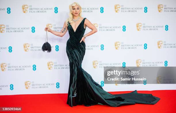 Lady Gaga attends the EE British Academy Film Awards 2022 at Royal Albert Hall on March 13, 2022 in London, England.